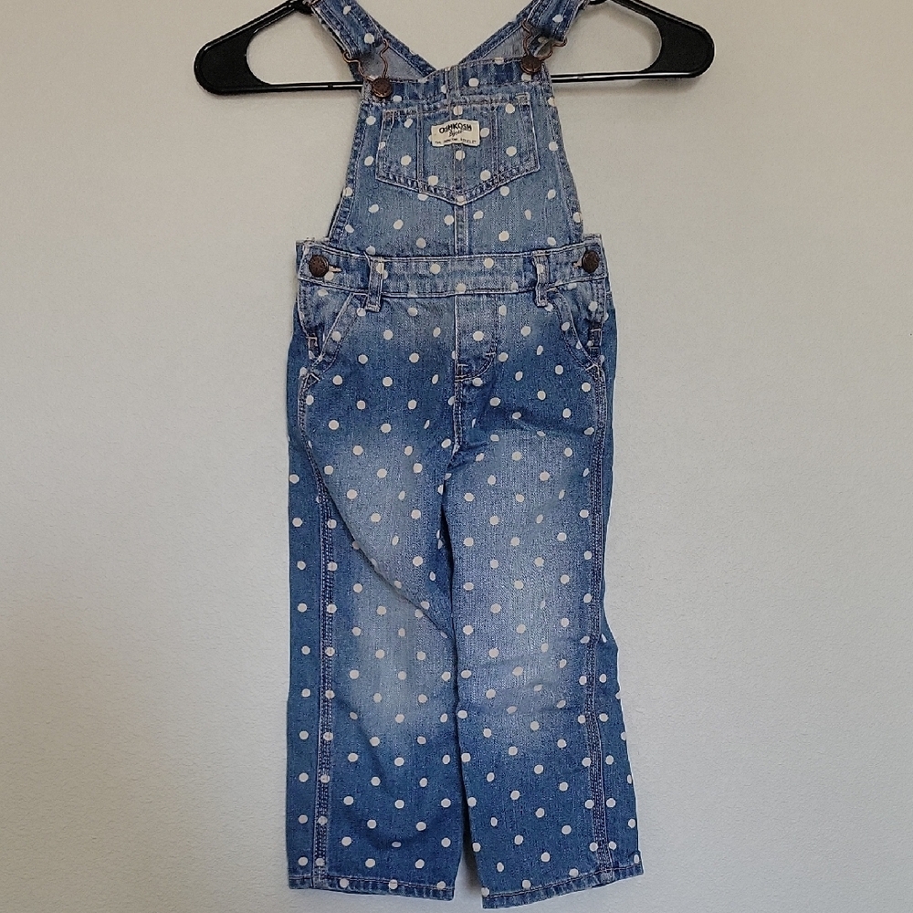 Kids Blue Polka Dot Overalls
